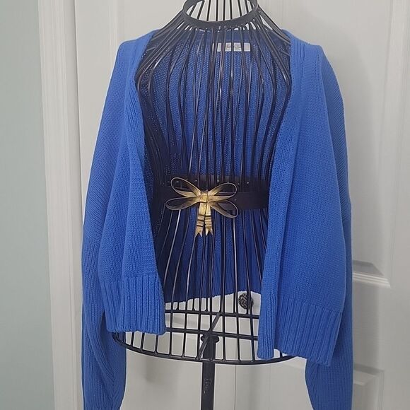 MUSTARD SEED Blue Knitted Cardigan Size Medium - Picture 7 of 7